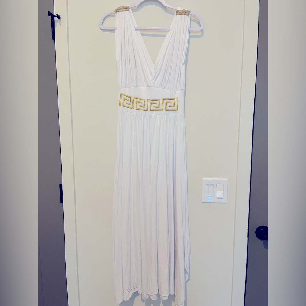 Long white dress with made in Greece 🇬🇷90% viscose and 10% Lycra